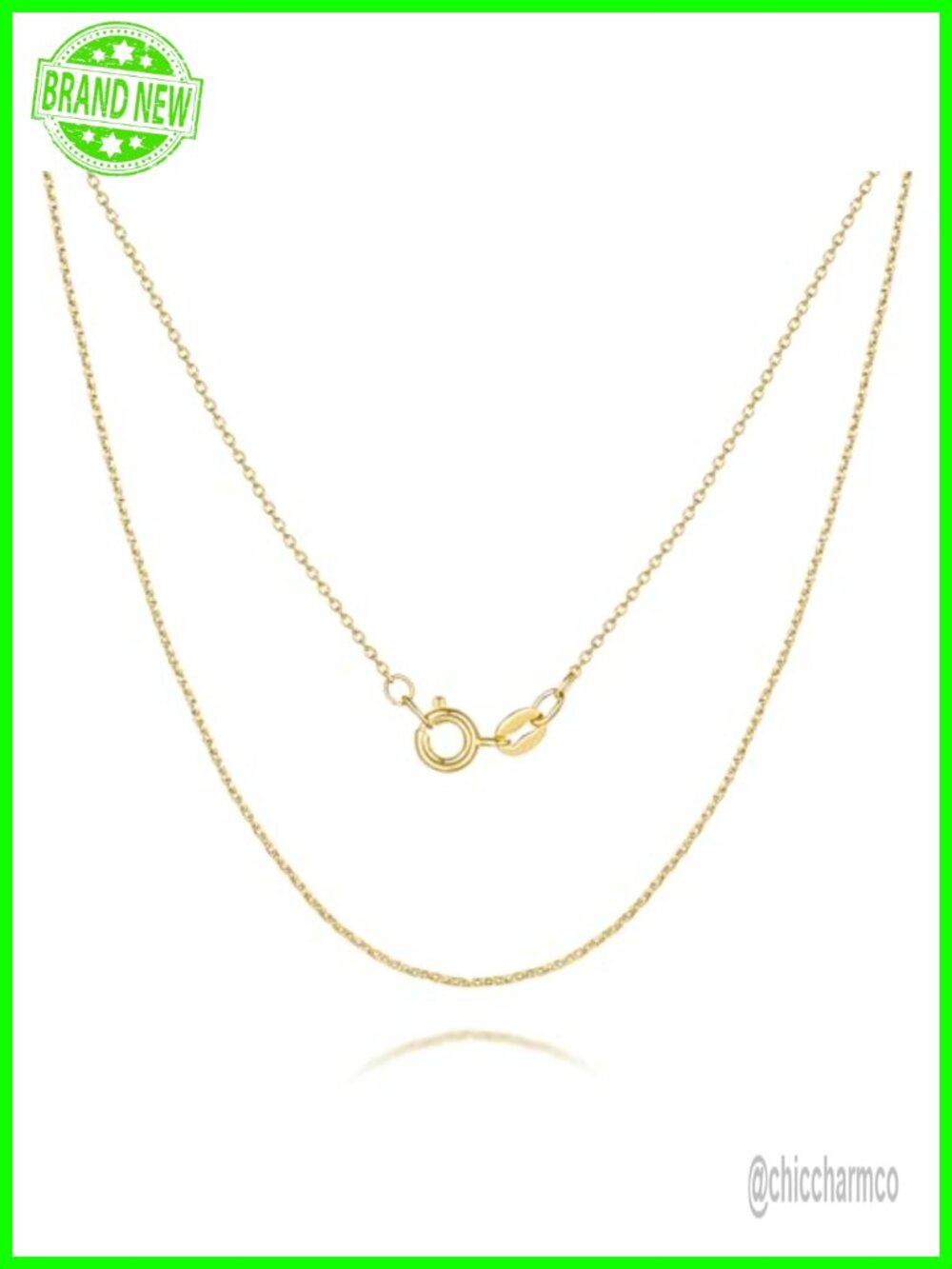 14K Gold Cable Chain Necklace 26in Minimalist Waterproof for Women